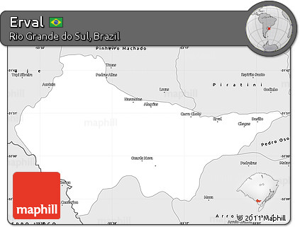 Silver Style Simple Map of Erval