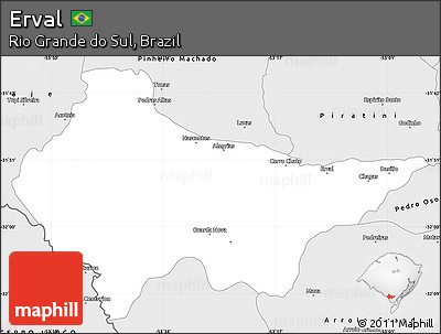 Silver Style Simple Map of Erval