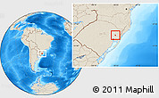 Shaded Relief Location Map of Gramado