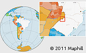 Political Location Map of Horizontina, highlighted country