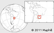 Blank Location Map of Ijui, within the entire country