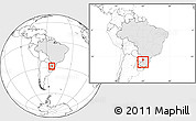 Blank Location Map of Ijui, highlighted country, within the entire country