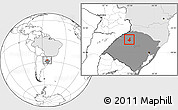 Blank Location Map of Ijui, highlighted country, highlighted parent region