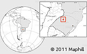 Blank Location Map of Ijui, highlighted country