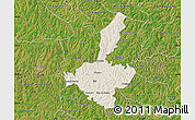 Shaded Relief Map of Ijui, satellite outside