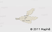 Shaded Relief Panoramic Map of Ijui, cropped outside