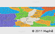 Shaded Relief Panoramic Map of Ijui, political outside