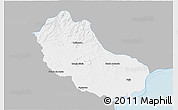 Gray 3D Map of Jaguarao, single color outside