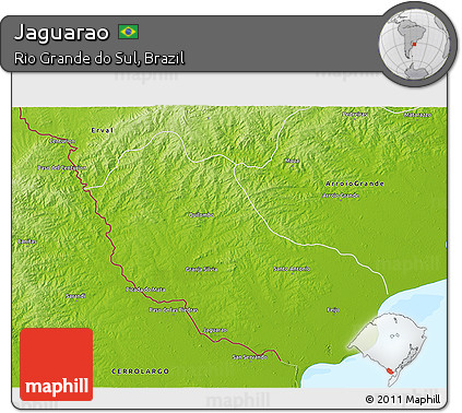 Physical 3D Map of Jaguarao