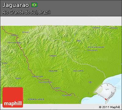 Physical 3D Map of Jaguarao