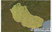 Satellite 3D Map of Jaguarao, darken