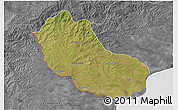 Satellite 3D Map of Jaguarao, desaturated
