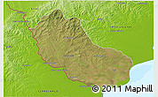 Satellite 3D Map of Jaguarao, physical outside