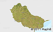 Satellite 3D Map of Jaguarao, single color outside