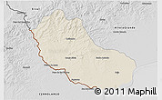 Shaded Relief 3D Map of Jaguarao, desaturated