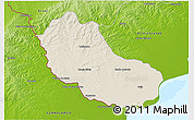 Shaded Relief 3D Map of Jaguarao, physical outside