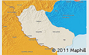 Shaded Relief 3D Map of Jaguarao, political outside