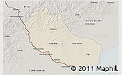 Shaded Relief 3D Map of Jaguarao, semi-desaturated