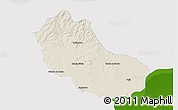 Shaded Relief 3D Map of Jaguarao, single color outside