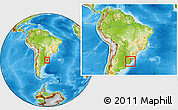 Physical Location Map of Jaguarao, within the entire country
