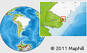 Physical Location Map of Jaguarao, highlighted country