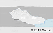 Gray Panoramic Map of Jaguarao, single color outside