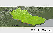 Physical Panoramic Map of Jaguarao, darken, semi-desaturated