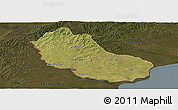 Satellite Panoramic Map of Jaguarao, darken