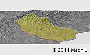 Satellite Panoramic Map of Jaguarao, desaturated
