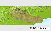 Satellite Panoramic Map of Jaguarao, physical outside