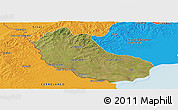 Satellite Panoramic Map of Jaguarao, political outside
