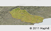 Satellite Panoramic Map of Jaguarao, semi-desaturated