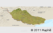 Satellite Panoramic Map of Jaguarao, shaded relief outside