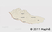 Shaded Relief Panoramic Map of Jaguarao, cropped outside