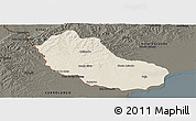 Shaded Relief Panoramic Map of Jaguarao, darken