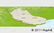 Shaded Relief Panoramic Map of Jaguarao, physical outside