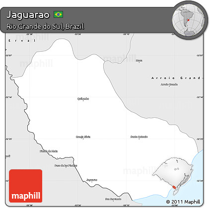 Silver Style Simple Map of Jaguarao
