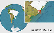Satellite Location Map of Lagoa mangueira, highlighted country