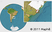 Satellite Location Map of Lagoa mangueira, highlighted parent region