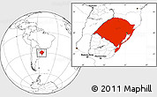 Blank Location Map of Rio Grande do Sul