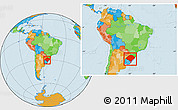Political Location Map of Rio Grande do Sul, within the entire country