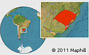 Satellite Location Map of Rio Grande do Sul