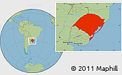 Savanna Style Location Map of Rio Grande do Sul