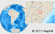 Shaded Relief Location Map of Mata