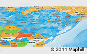 Political Shades Panoramic Map of Rio Grande do Sul