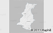 Gray 3D Map of Pinheiro Machado, single color outside