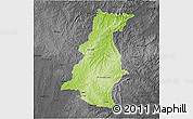Physical 3D Map of Pinheiro Machado, darken, desaturated