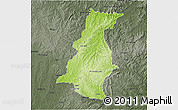 Physical 3D Map of Pinheiro Machado, darken, semi-desaturated
