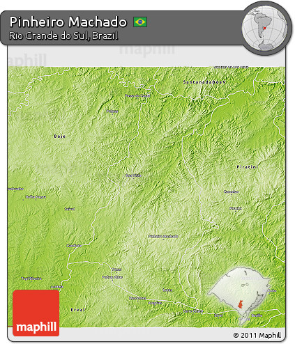 Physical 3D Map of Pinheiro Machado