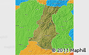 Satellite 3D Map of Pinheiro Machado, political outside